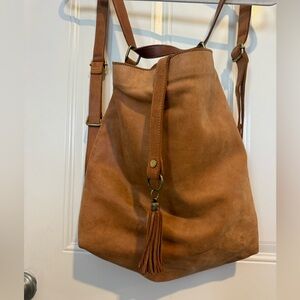 Elevate mini sling back 2-n-1 leather crossbody & backpack